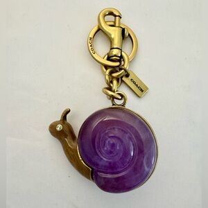 Coach Purple Snail Keychain with Gold Hardware